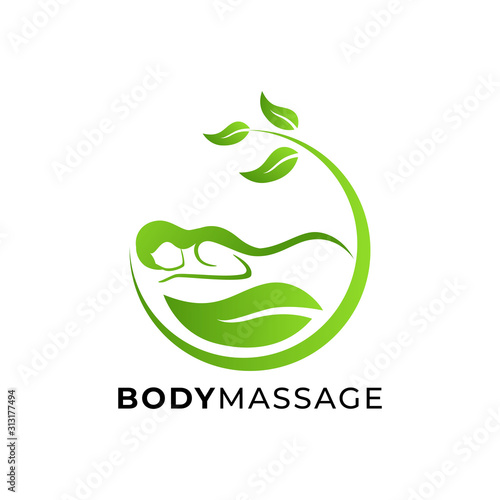 Body massage logo vector illustration