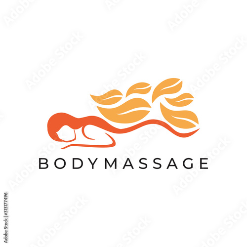 Body massage logo vector illustration