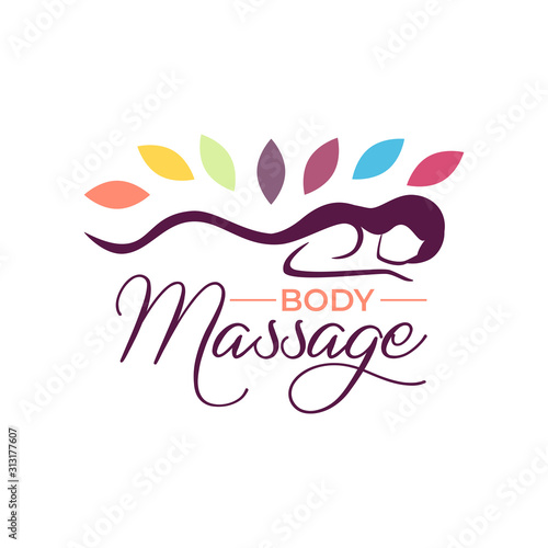 Body massage logo vector illustration