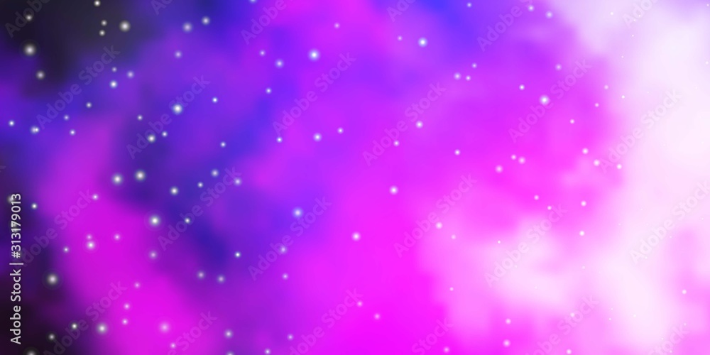 Light Purple, Pink vector background with colorful stars. Colorful illustration in abstract style with gradient stars. Best design for your ad, poster, banner.