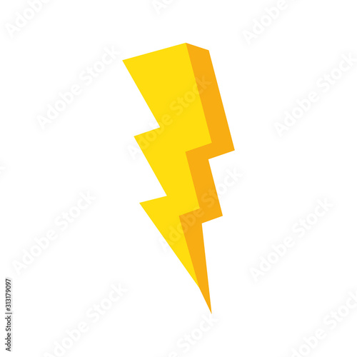 thunderbolt pop art style icon vector illustration design