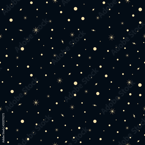 star on space seamless pattern vector background