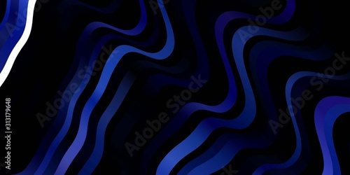 Dark Pink, Blue vector template with wry lines. Illustration in abstract style with gradient curved. Best design for your ad, poster, banner.