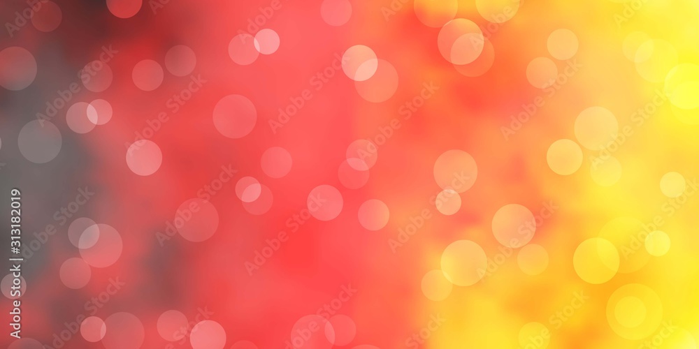 Light Red, Yellow vector layout with circle shapes. Abstract illustration with colorful spots in nature style. Pattern for wallpapers, curtains. Light Red, Yellow vector layout with circle shapes. Abstract illustration with colorful spots in nature style. Pattern for wallpapers, curtains.