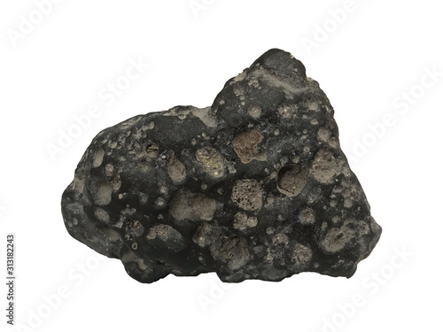 Bild auf Leinwand black porous moon stone