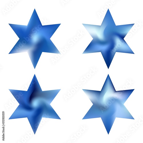 Collection of hexagram mesh backgrounds.