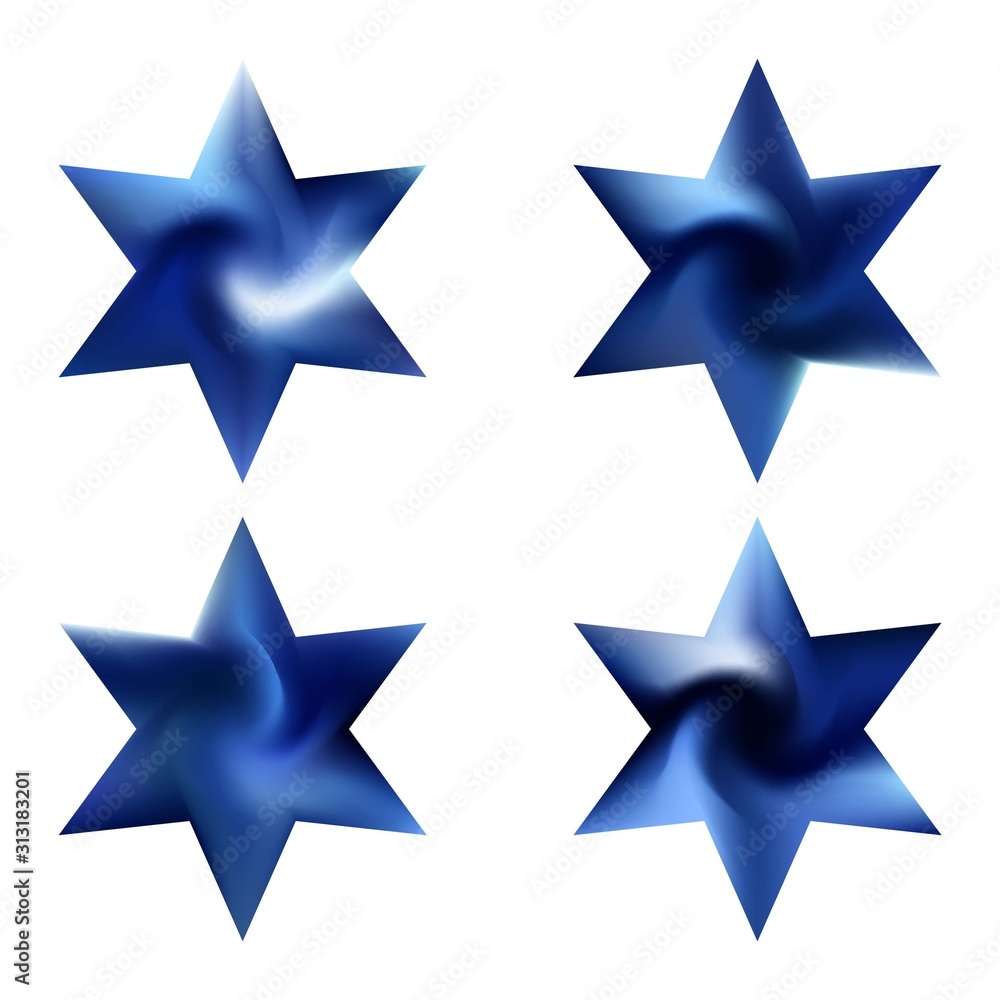 Fototapeta premium Kit of hexagram gradient backgrounds.