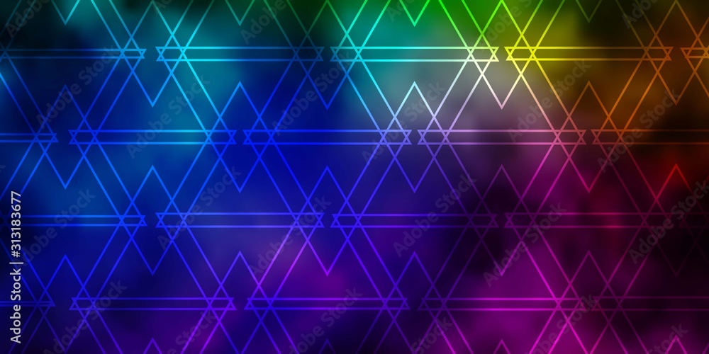 Fototapeta premium Dark Multicolor vector background with triangles. Beautiful illustration with triangles in nature style. Template for wallpapers.