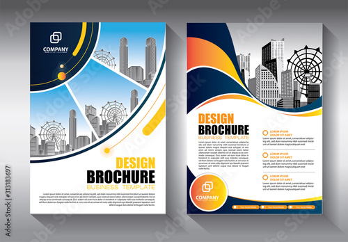 Business abstract vector template. Brochure design, cover modern layout, annual report, poster, flyer in A4 with colorful triangles, geometric shapes for tech, science, market with light background