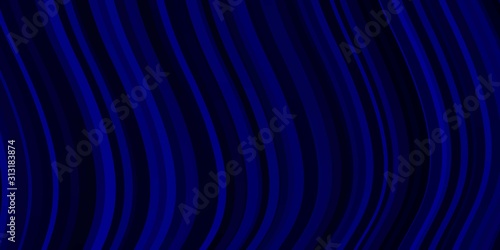 Dark BLUE vector background with lines. Colorful abstract illustration with gradient curves. Pattern for websites, landing pages.