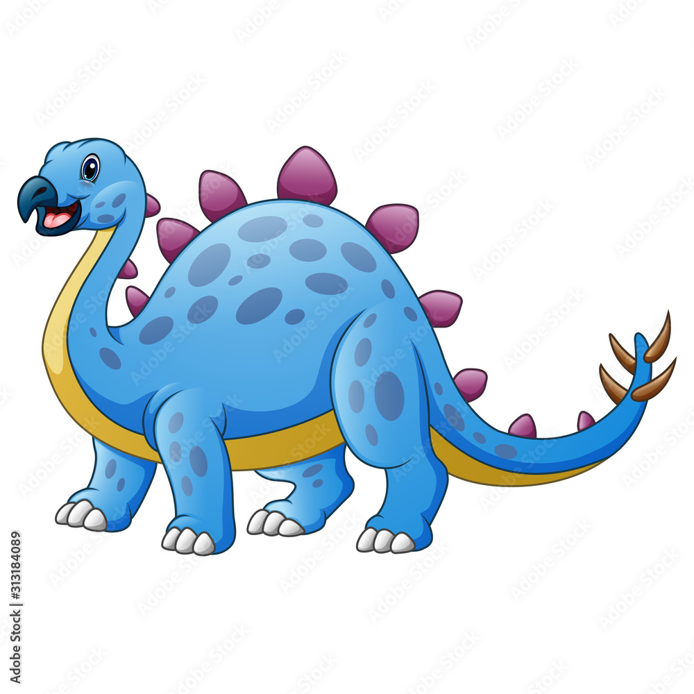 Cute stegosaurus cartoon isolated on white background