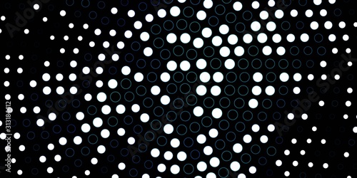 Dark BLUE vector background with spots. Illustration with set of shining colorful abstract spheres. Pattern for booklets, leaflets.