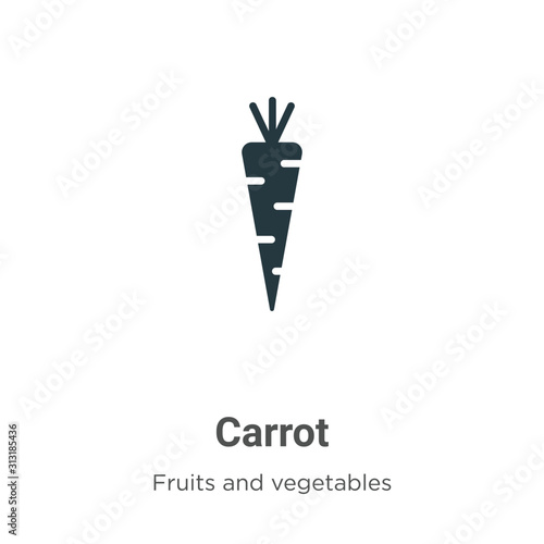 Carrot glyph icon vector on white background. Flat vector carrot icon symbol sign from modern fruits collection for mobile concept and web apps design.