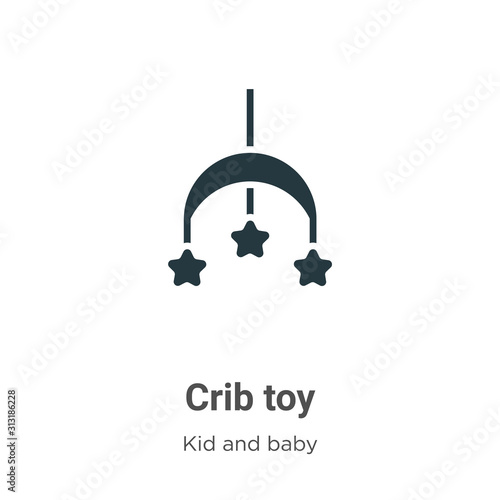 Crib toy glyph icon vector on white background. Flat vector crib toy icon symbol sign from modern kid and baby collection for mobile concept and web apps design.