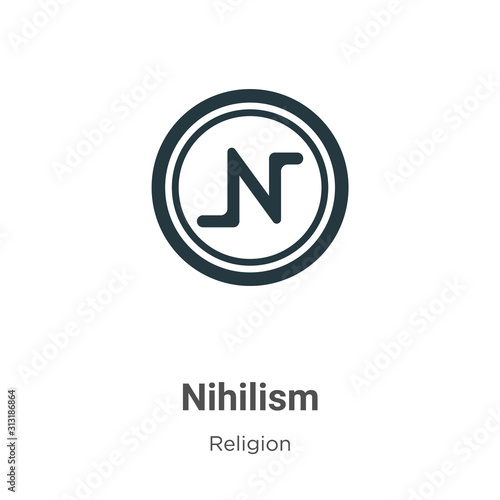 Free Download Nihilism glyph icon vector on white background. Flat vector nihilism icon symbol sign from modern religion collection for mobile concept and web apps design. - GFXLoad