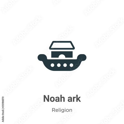 Noah ark glyph icon vector on white background. Flat vector noah ark icon symbol sign from modern religion collection for mobile concept and web apps design.
