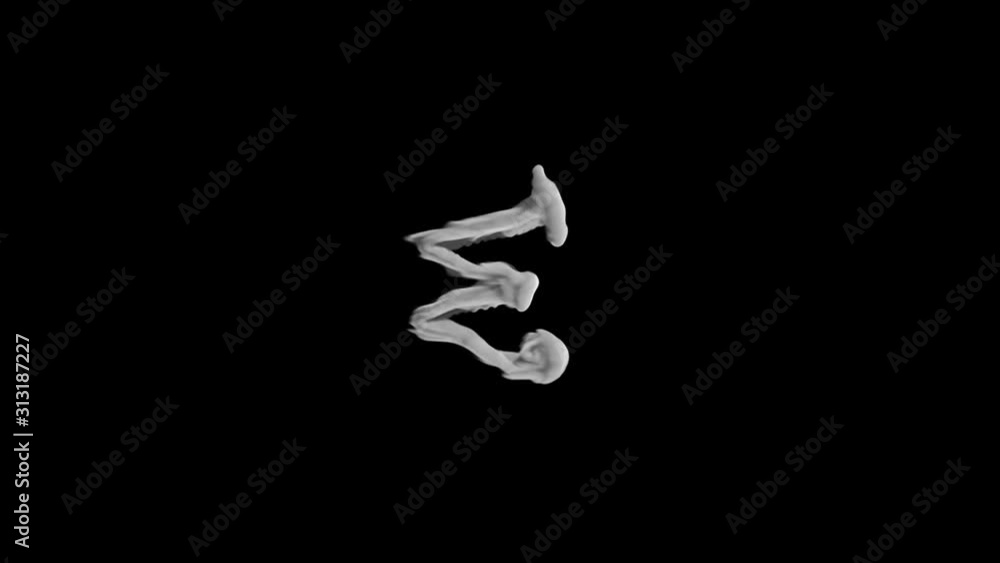 3d animated smoke typography in curly font with alpha channel rising forming a letter and continuing to rise the character W 3d animated smoke typography in curly font with alpha channel rising forming a letter and continuing to rise the character W