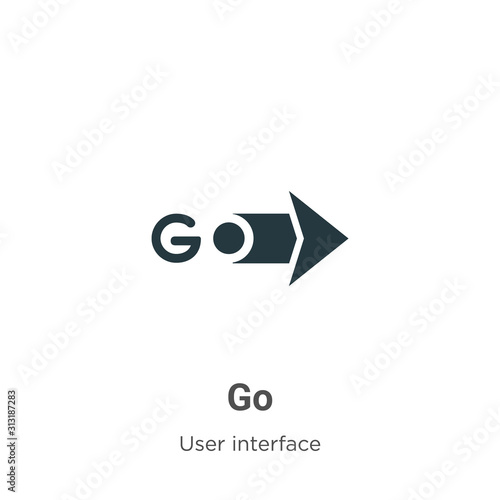 Go glyph icon vector on white background. Flat vector go icon symbol sign from modern user interface collection for mobile concept and web apps design.