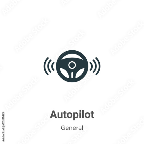 Autopilot glyph icon vector on white background. Flat vector autopilot icon symbol sign from modern general collection for mobile concept and web apps design.