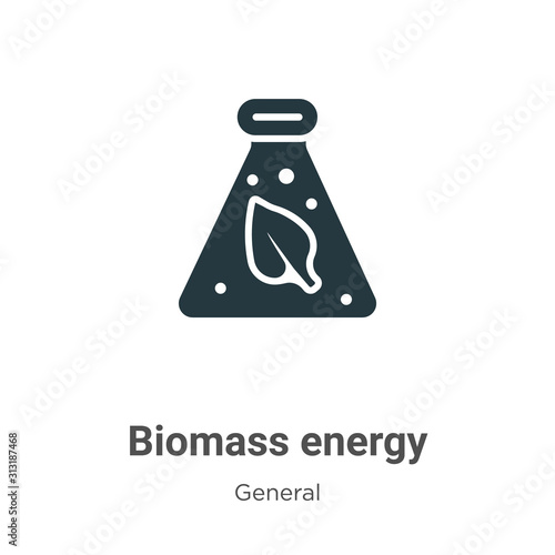 Biomass energy glyph icon vector on white background. Flat vector biomass energy icon symbol sign from modern general collection for mobile concept and web apps design.