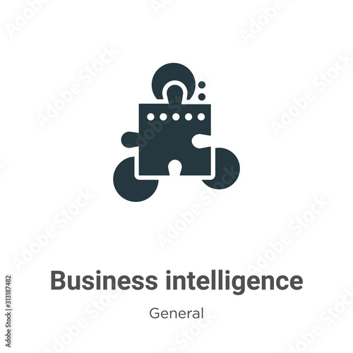 Business intelligence glyph icon vector on white background. Flat vector business intelligence icon symbol sign from modern general collection for mobile concept and web apps design.