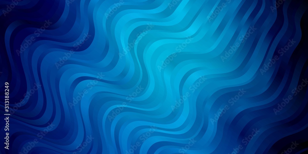 Dark BLUE vector backdrop with circular arc. Gradient illustration in simple style with bows. Pattern for commercials, ads.