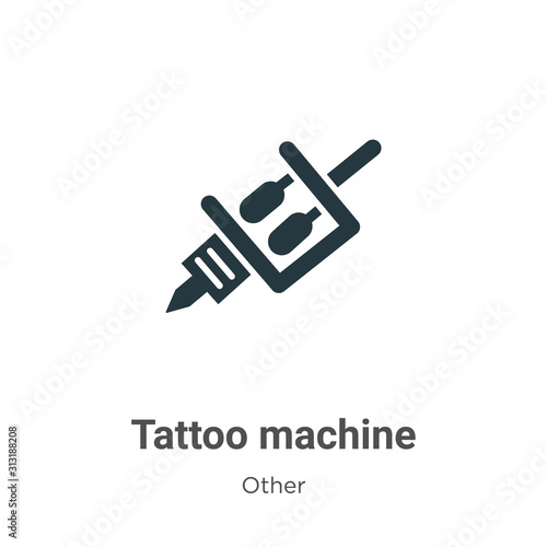 Tattoo machine glyph icon vector on white background. Flat vector tattoo machine icon symbol sign from modern other collection for mobile concept and web apps design.
