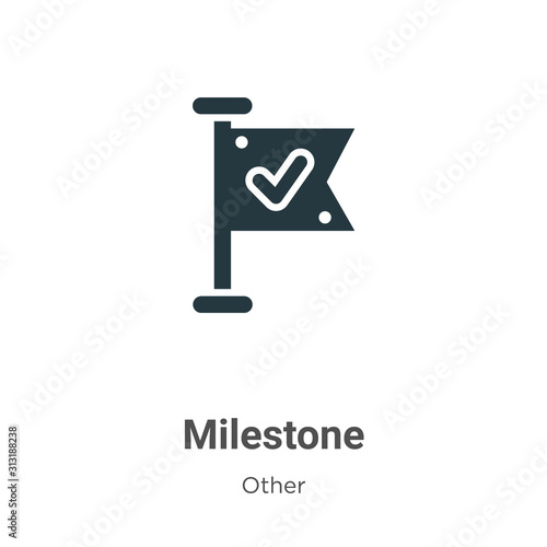 Milestone glyph icon vector on white background. Flat vector milestone icon symbol sign from modern other collection for mobile concept and web apps design.