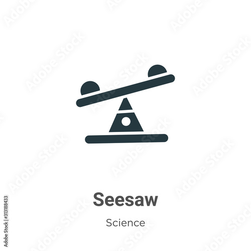 Seesaw glyph icon vector on white background. Flat vector seesaw icon symbol sign from modern science collection for mobile concept and web apps design.