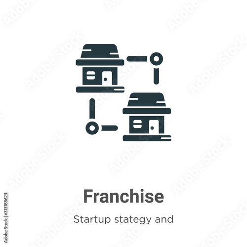 Franchise glyph icon vector on white background. Flat vector franchise icon symbol sign from modern startup collection for mobile concept and web apps design.