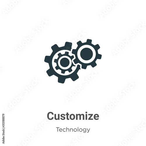 Customize glyph icon vector on white background. Flat vector customize icon symbol sign from modern technology collection for mobile concept and web apps design.