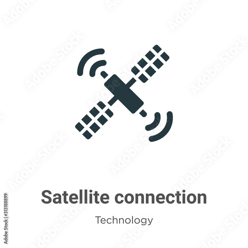 Satellite connection glyph icon vector on white background. Flat vector satellite connection icon symbol sign from modern technology collection for mobile concept and web apps design.