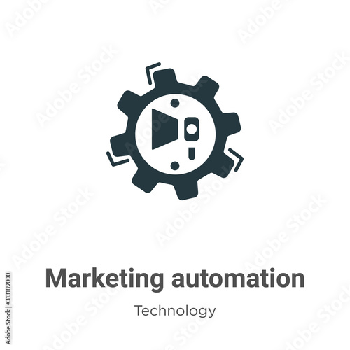 Marketing automation glyph icon vector on white background. Flat vector marketing automation icon symbol sign from modern technology collection for mobile concept and web apps design.