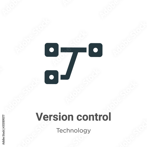 Version control glyph icon vector on white background. Flat vector version control icon symbol sign from modern technology collection for mobile concept and web apps design.