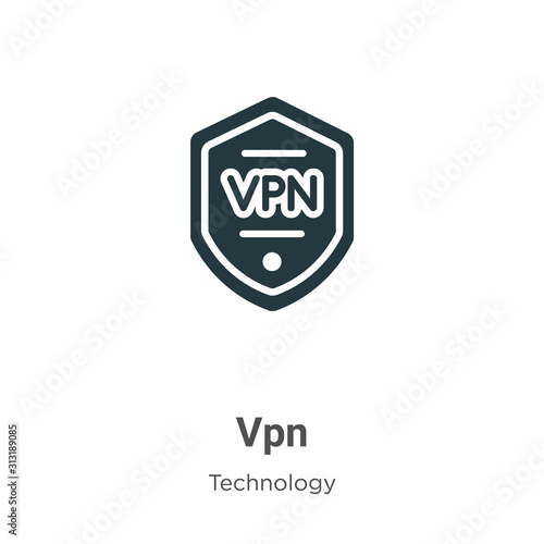 Vpn glyph icon vector on white background. Flat vector vpn icon symbol sign from modern technology collection for mobile concept and web apps design.