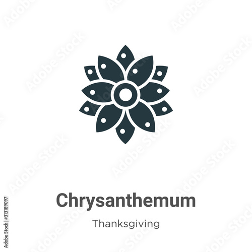 Stampa su tela Chrysanthemum glyph icon vector on white background