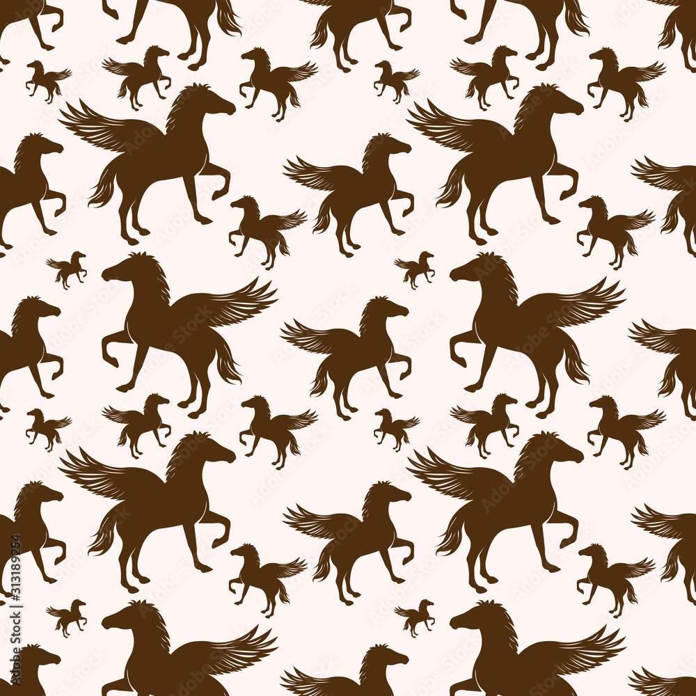 pegasus seamless pattern vector illustration background