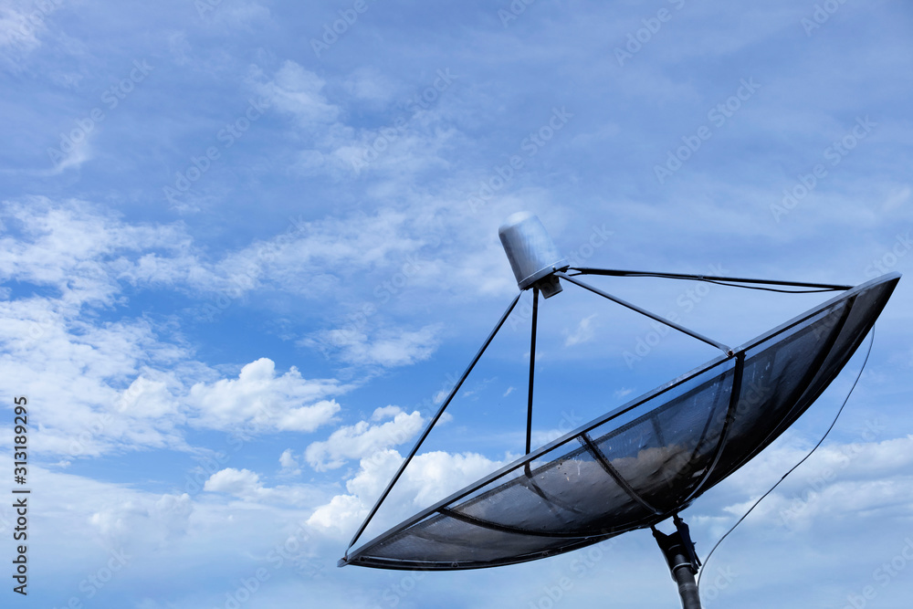 Satellite dish blue sky communication technology network Satellite dish blue sky communication technology network