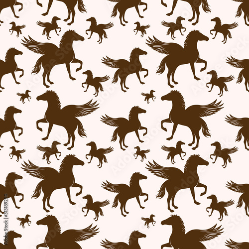 pegasus seamless pattern vector illustration background