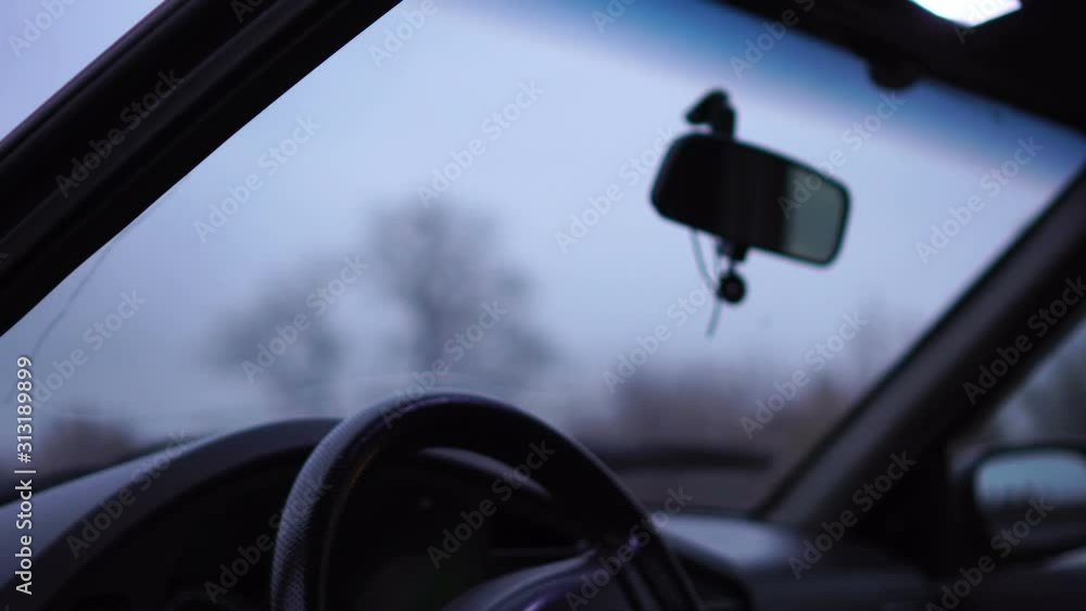Car windshield during difficult driving conditions. Windscreen wiper. Car windshield during difficult driving conditions. Windscreen wiper.
