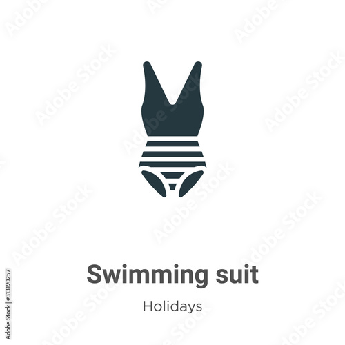 Swimming suit glyph icon vector on white background. Flat vector swimming suit icon symbol sign from modern holidays collection for mobile concept and web apps design.