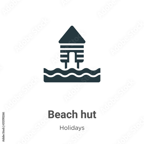 Beach hut glyph icon vector on white background. Flat vector beach hut icon symbol sign from modern holidays collection for mobile concept and web apps design.