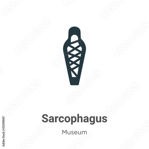 Sarcophagus glyph icon vector on white background. Flat vector sarcophagus icon symbol sign from modern museum collection for mobile concept and web apps design.