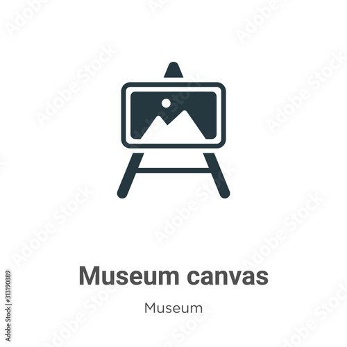 Museum canvas glyph icon vector on white background. Flat vector museum canvas icon symbol sign from modern museum collection for mobile concept and web apps design.