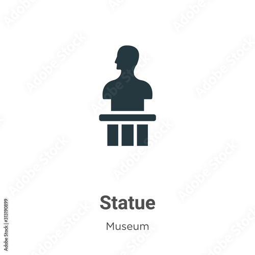 Statue glyph icon vector on white background. Flat vector statue icon symbol sign from modern museum collection for mobile concept and web apps design.