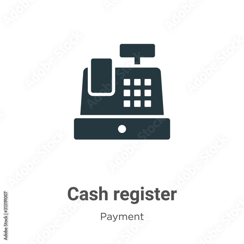 Cash register glyph icon vector on white background. Flat vector cash register icon symbol sign from modern payment methods collection for mobile concept and web apps design.