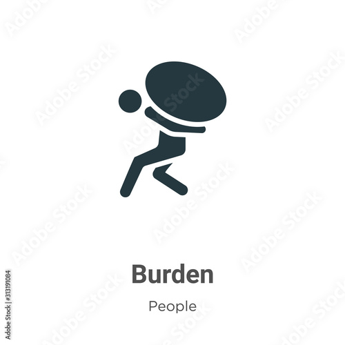 Burden glyph icon vector on white background. Flat vector burden icon symbol sign from modern people collection for mobile concept and web apps design.