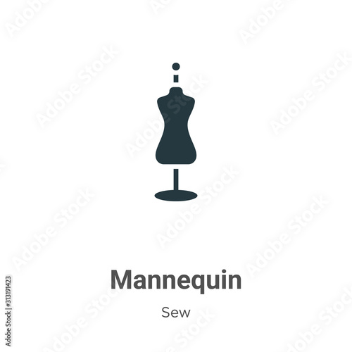 Mannequin glyph icon vector on white background. Flat vector mannequin icon symbol sign from modern sew collection for mobile concept and web apps design.