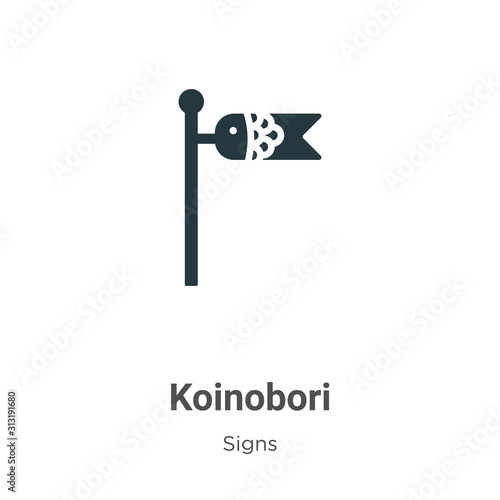 Koinobori glyph icon vector on white background. Flat vector koinobori icon symbol sign from modern signs collection for mobile concept and web apps design.