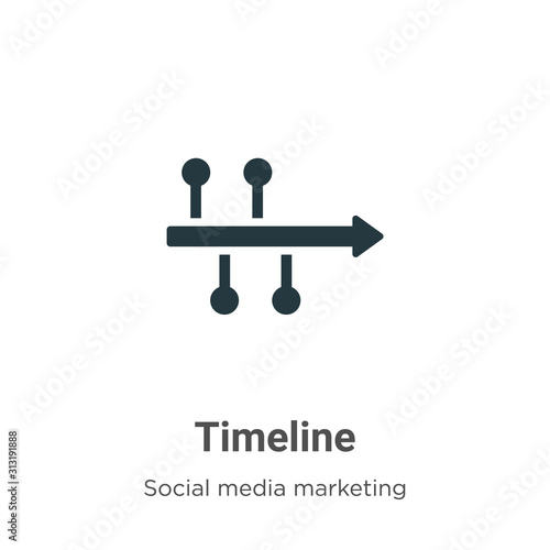Timeline glyph icon vector on white background. Flat vector timeline icon symbol sign from modern social media marketing collection for mobile concept and web apps design.